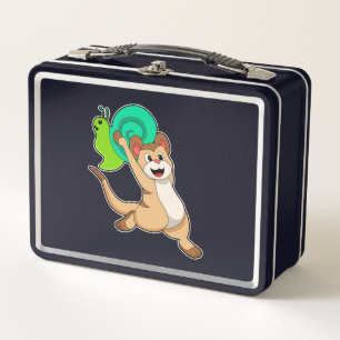 Meerkat with Snail.PNG Metal Lunch Box