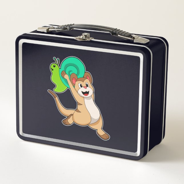 Meerkat with Snail.PNG Metal Lunch Box (Front)