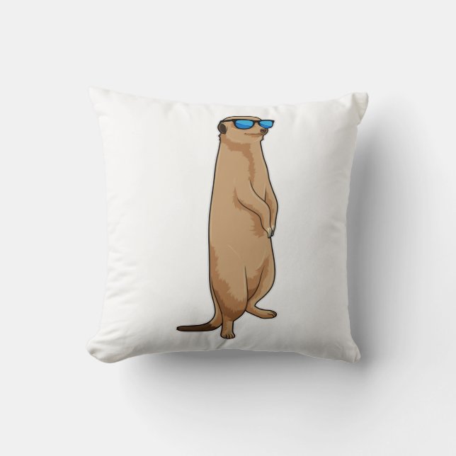Meerkat with Sunglasses Cushion (Front)