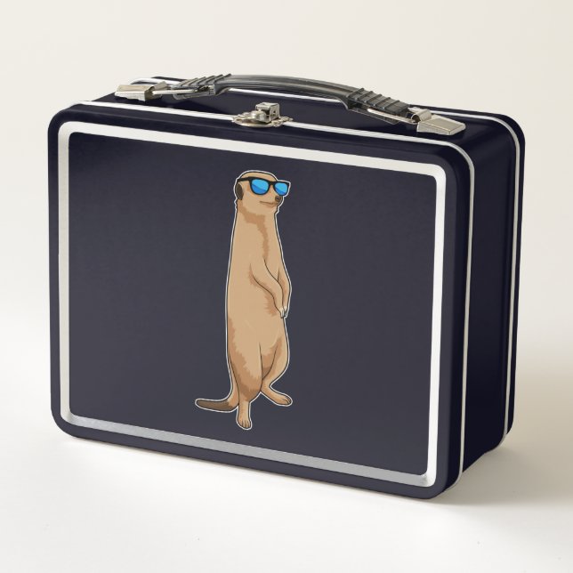 Meerkat with Sunglasses Metal Lunch Box (Front)