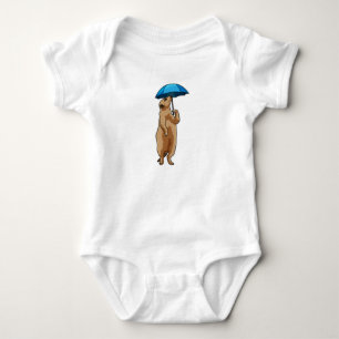 Meerkat with Umbrella Baby Bodysuit