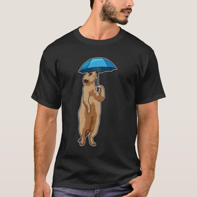 Meerkat with Umbrella T-Shirt (Front)