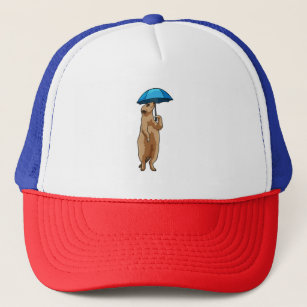 Meerkat with Umbrella Trucker Hat