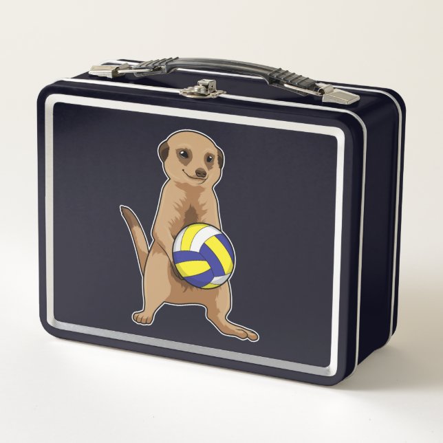 Meerkat with Volleyball Metal Lunch Box (Front)