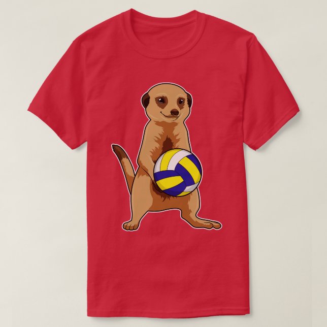 Meerkat with Volleyball T-Shirt (Design Front)