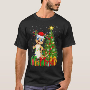 Meerkat Xmas Holiday Santa Meerkat Christmas Tre T-Shirt