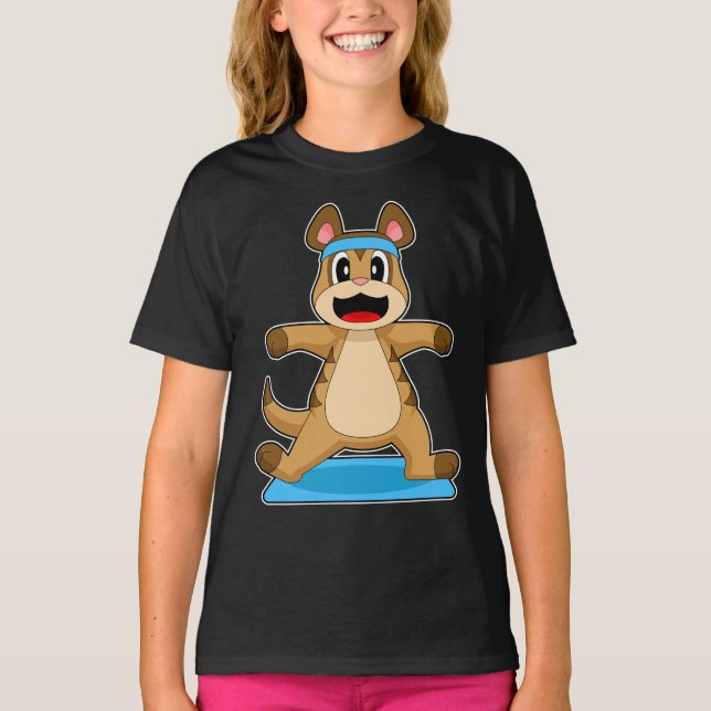 Meerkat Yoga Fitness Sports T-Shirt (Front)
