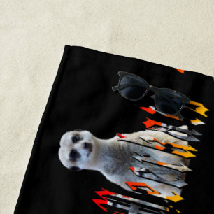 Meerkats And Name, Beach Towel