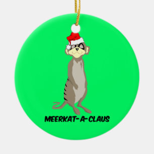 meerkats ceramic tree decoration