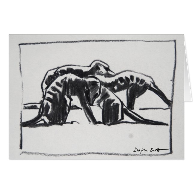 Meerkats grooming 2 - Art card (Front Horizontal)