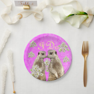 Meerkats I Do Wedding Day, Paper Party Plates