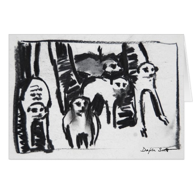 Meerkats war-dancing - Art card (Front Horizontal)