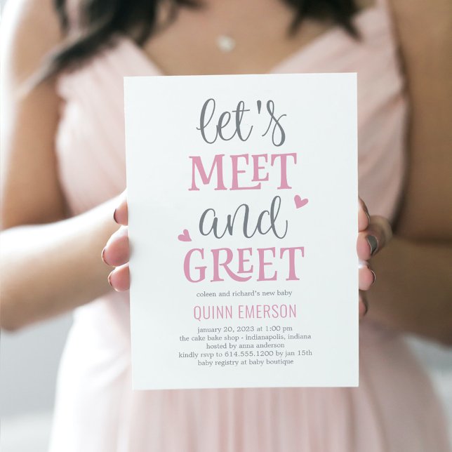 Meet and Greet Girl Baby Shower Invitation (Creator Uploaded)