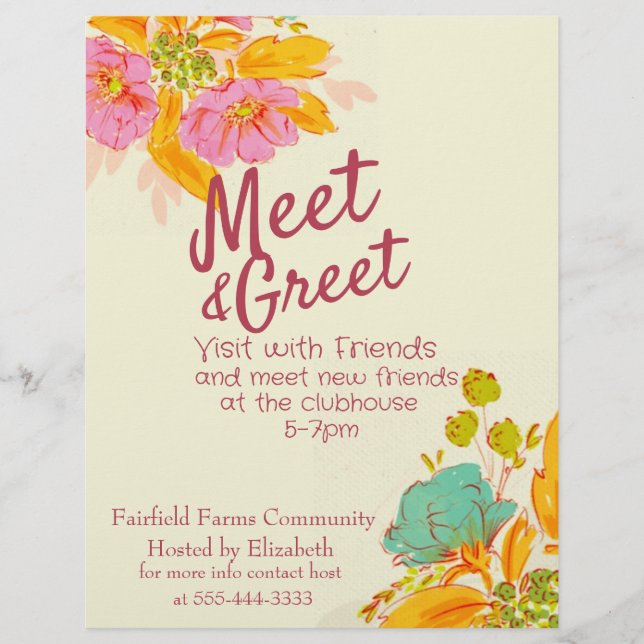 Meet and Greet Invitation Announcement Flyer (Front)