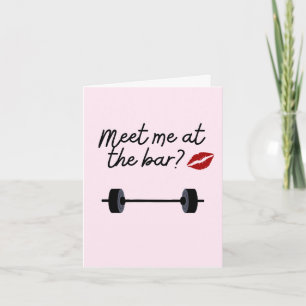 Meet at the Bar Funny Gym Valentine's Day Card