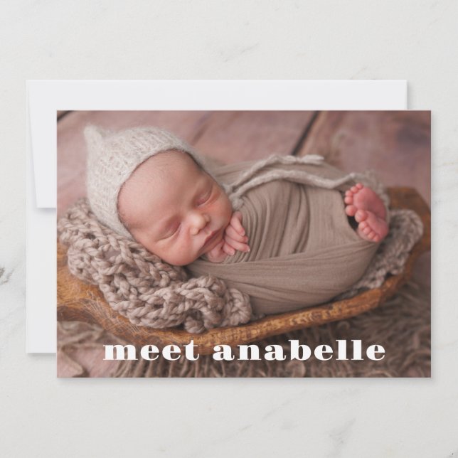 Meet Baby Photo Collage Birth   Announcement (Front)
