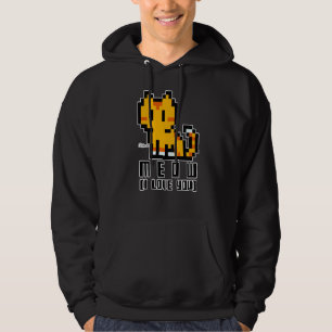 Meet Cute Kitten Meow, I Love You! Retro Gaming Di Hoodie