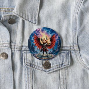 Meet Emberlyn — the Smiling Chaos Guardian 7.5 Cm Round Badge