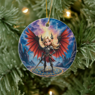 Meet Emberlyn — the Smiling Chaos Guardian Ceramic Tree Decoration