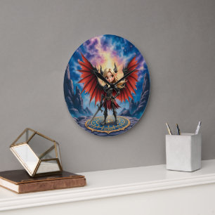 Meet Emberlyn — the Smiling Chaos Guardian Large Clock