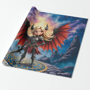 Meet Emberlyn — the Smiling Chaos Guardian Wrapping Paper