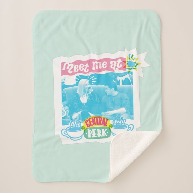 Meet Me at Central Perk Neon Graphic Sherpa Blanket (Front)