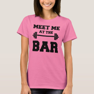 MEET ME AT THE BAR Funny Women's Pink Gym Shirt