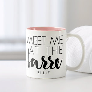 Meet Me at the Barre   Personalised Ballet Quote Two-Tone Coffee Mug