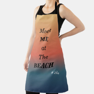 Meet Me At The Beach Summer Beach Sunrise Color Apron