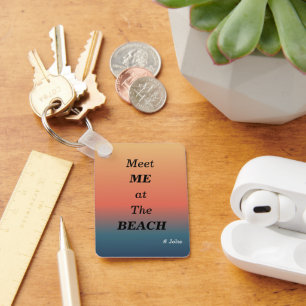 Meet Me At The Beach Summer Beach Sunrise Color Key Ring
