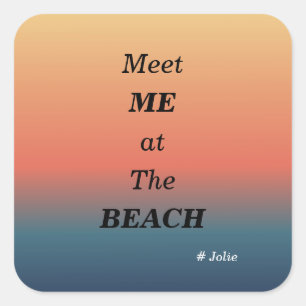 Meet Me At The Beach Summer Beach Sunrise Colour Square Sticker