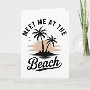 Meet Me At The Beach Sunset Tropical Beach Summer Card