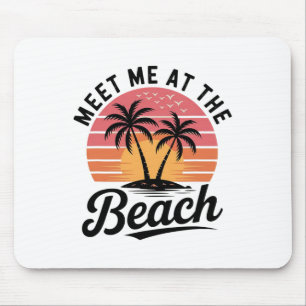 Meet Me At The Beach Sunset Tropical Beach Summer Mouse Mat