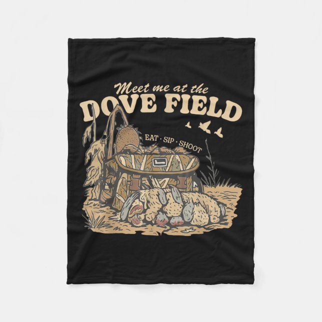 Meet Me At The Dove Field Dove Hunting Camo Bag Hu Fleece Blanket (Front)
