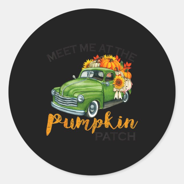 Meet Me At The Pumpkin Patch Ckup Fall Thanksgivin Classic Round Sticker (Front)