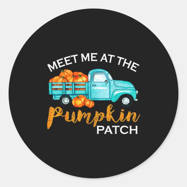 Meet Me At The Pumpkin Patch Ckup Fall Thanksgivin Classic Round Sticker (Front)