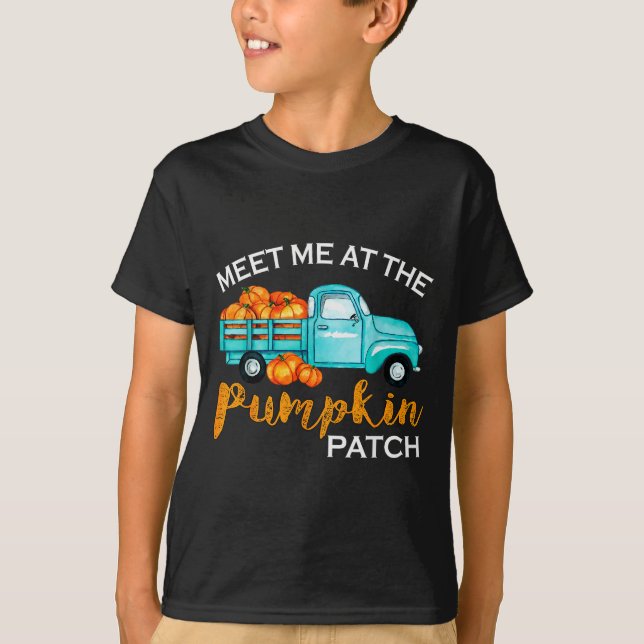 Meet Me At The Pumpkin Patch Ckup Fall Thanksgivin T-Shirt (Front)
