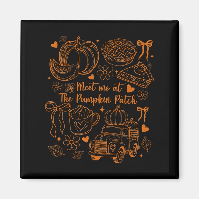 Meet Me At The Pumpkin Patch Coquette Bow Truck Fa Magnet (Front)