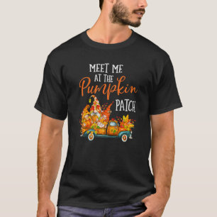 Meet Me At The Pumpkin Patch Gnome Truck Halloween T-Shirt