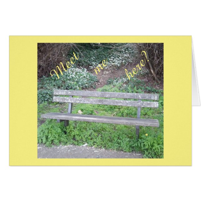 Meet me here? / Woodland Bench / Bluebell Card (Front Horizontal)