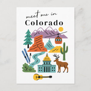 Meet Me In Colorado Hiking Nature Souvenir Postcard