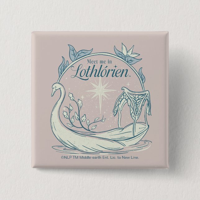 Meet me in LOTHLORIEN™ - Swan Boat 15 Cm Square Badge (Front)