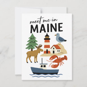 Meet Me In Maine Coastal New England Wildlife Postcard