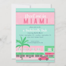 Meet Me in Miami Bachelorette Invitation