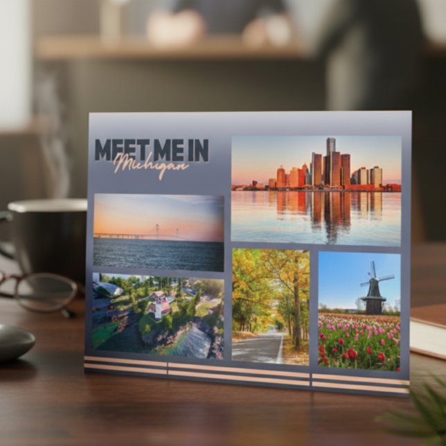 Meet Me In Michigan Postcard (Every Michigan icon in one place.)
