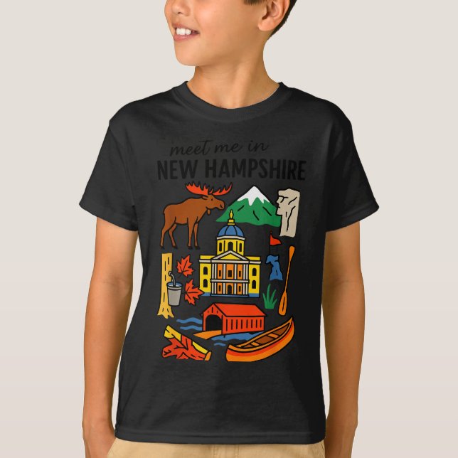 Meet Me In New Hampshire - Cute Us State Travel Re T-Shirt (Front)