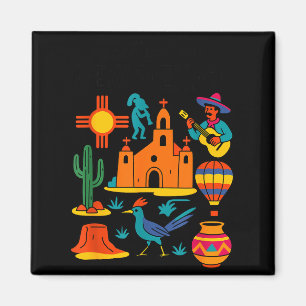 Meet Me In New Mexico - Cute Us State Travel Retro Magnet