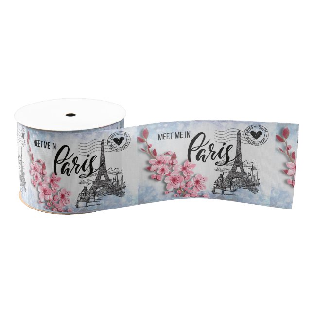 Meet Me in Paris 3" Wide Grosgrain Ribbon (Spool)