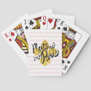 Meet Me in Paris Black and Gold Playing Cards