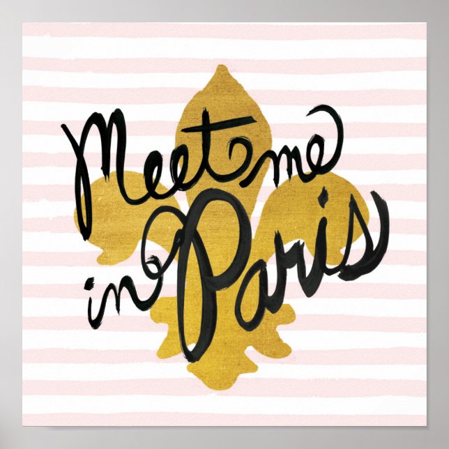 Meet Me in Paris Black and Gold Poster (Front)